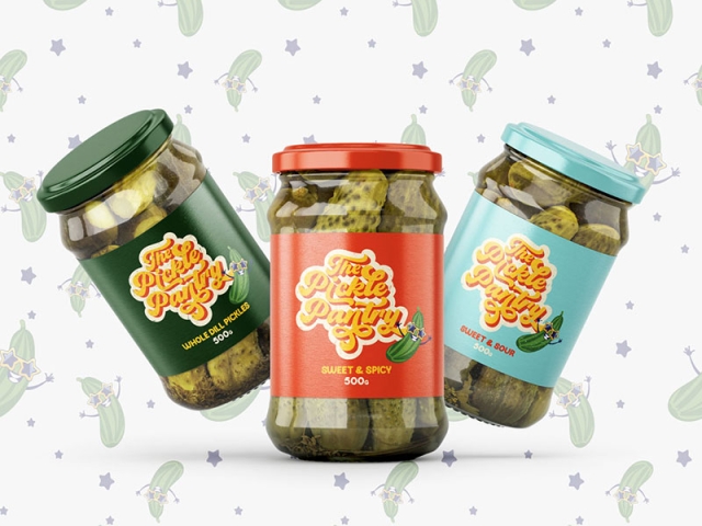 The Pickle Pantry Flavour Variations - graphic design packaging design