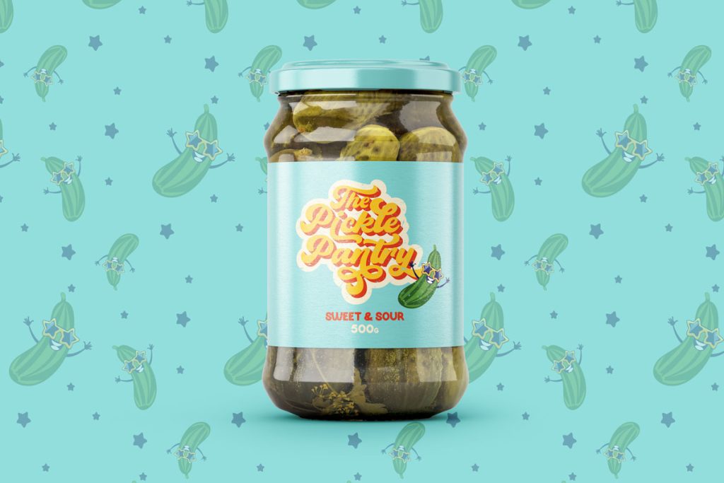The Pickle Panty Graphic Design Sweet & Sour Pickles Packaging